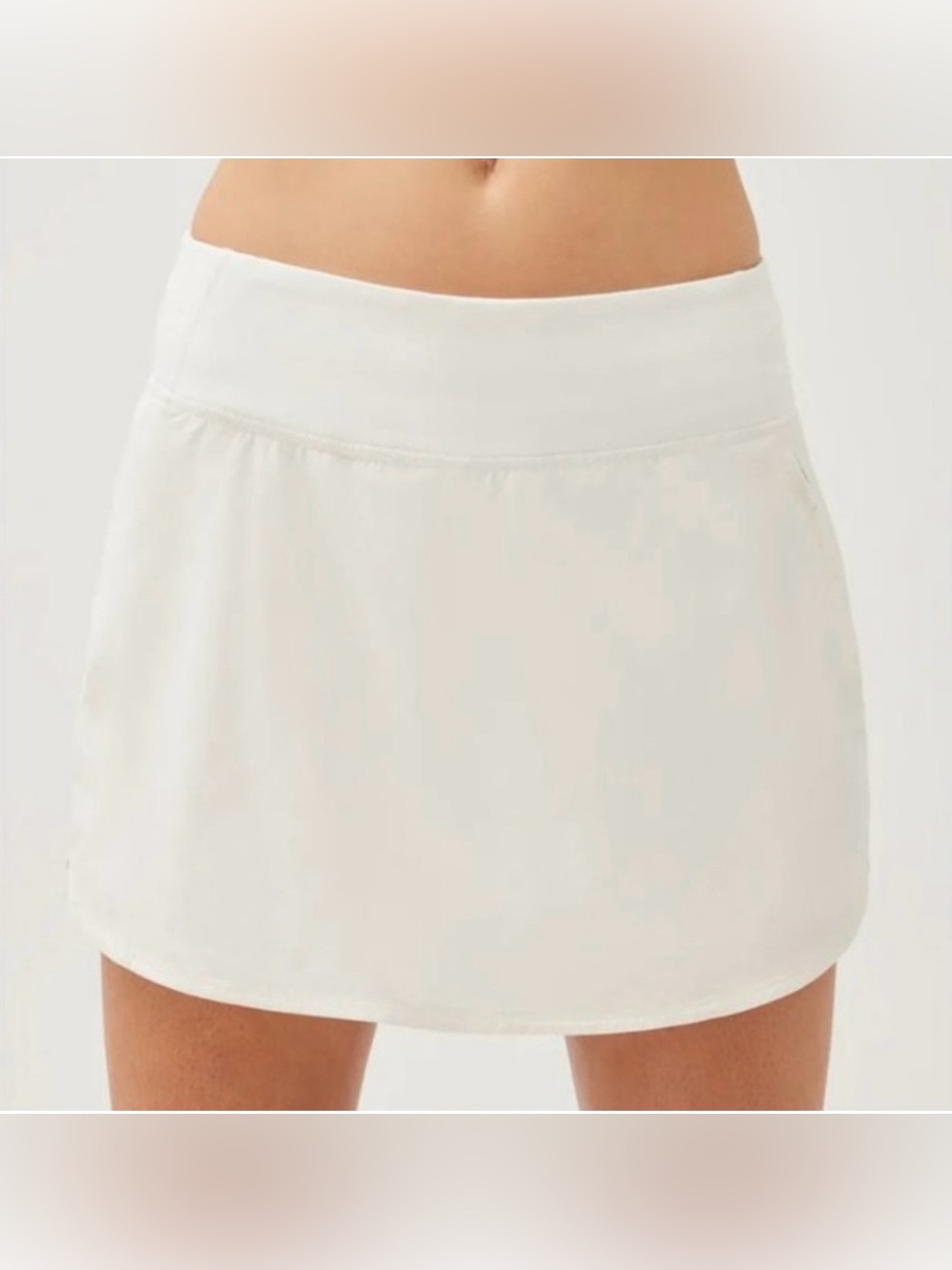 Outdoor Voices White Textured Waistband Active Skort